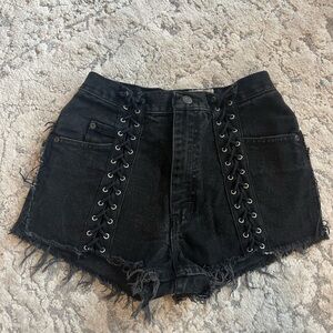 Furst of a kind black denim shorts